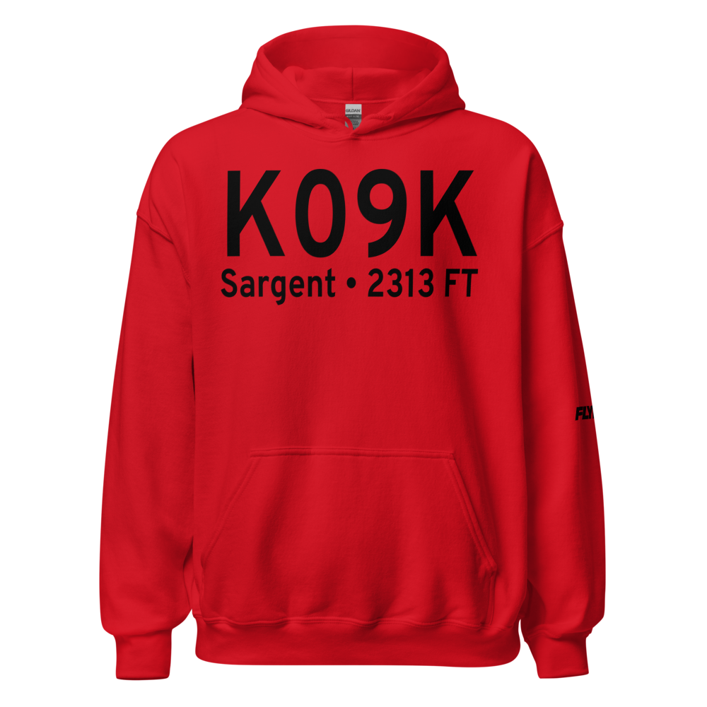 Sargent Municipal Airport (K09K) ICAO Hoodie Sweatshirt 
