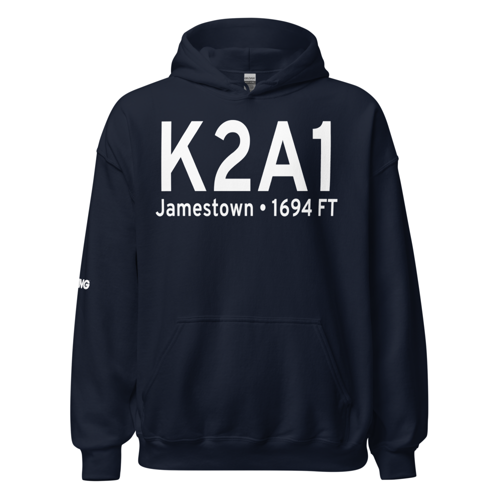 Jamestown Municipal Airport (K2A1) ICAO Hoodie Sweatshirt 