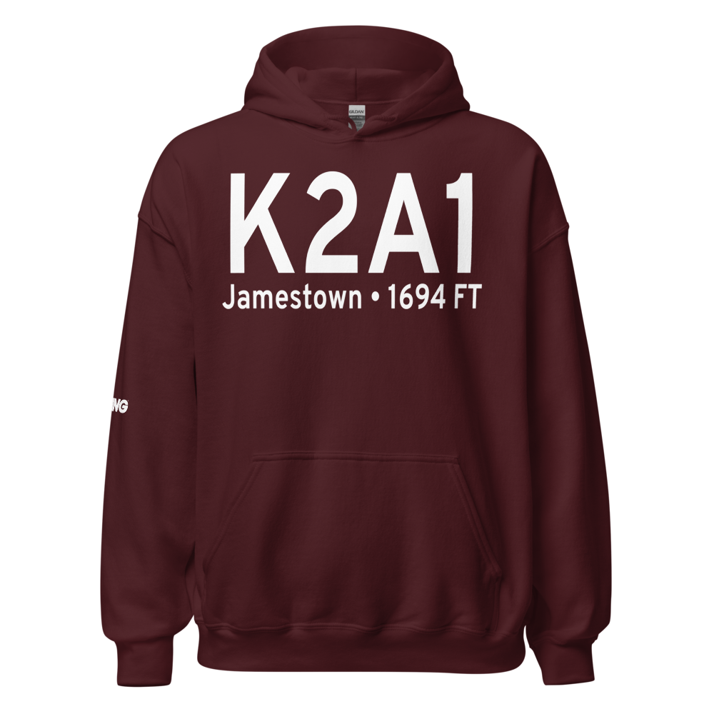 Jamestown Municipal Airport (K2A1) ICAO Hoodie Sweatshirt 