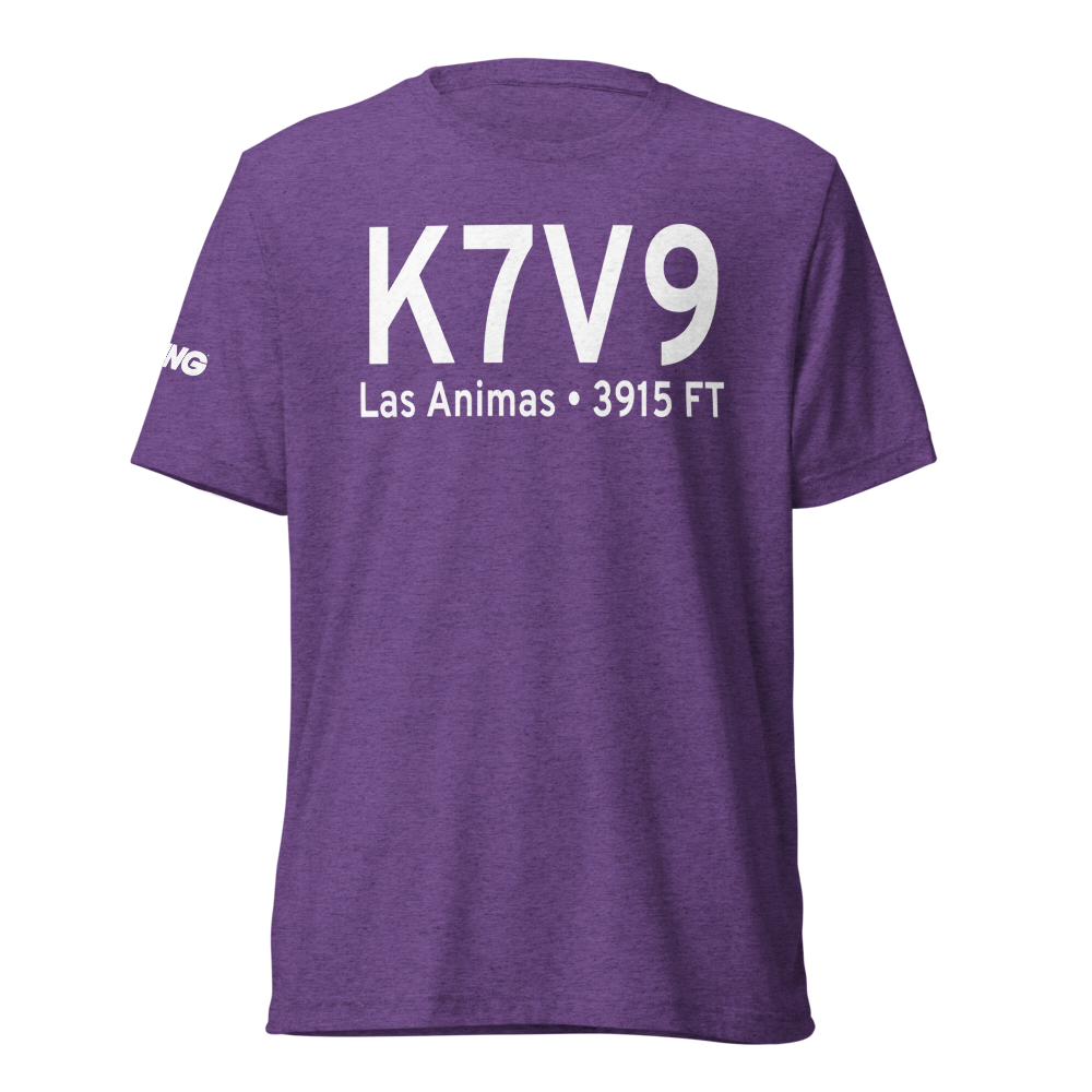 City of Las Animas Bent County Airport (K7V9) ICAO Tri-blend T-Shirt 