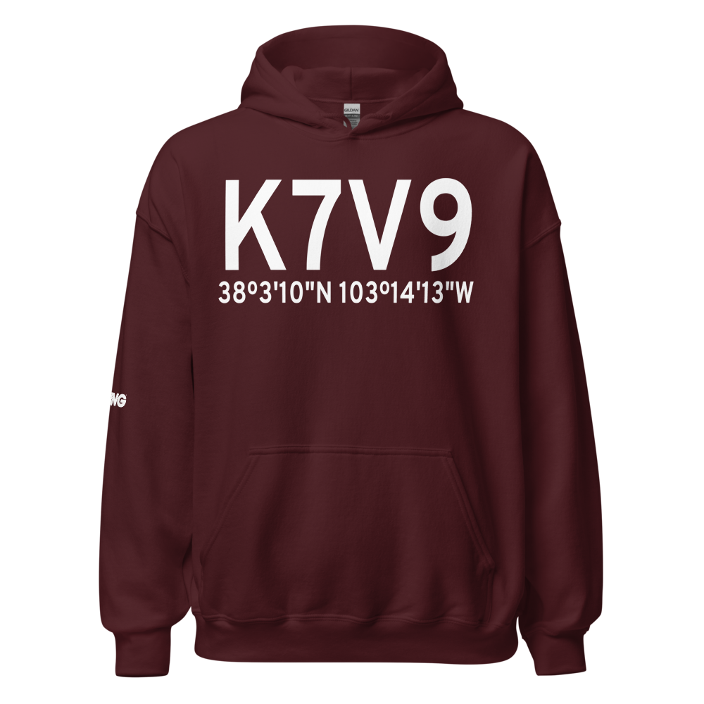 City of Las Animas Bent County Airport (K7V9) ICAO Hoodie Sweatshirt 