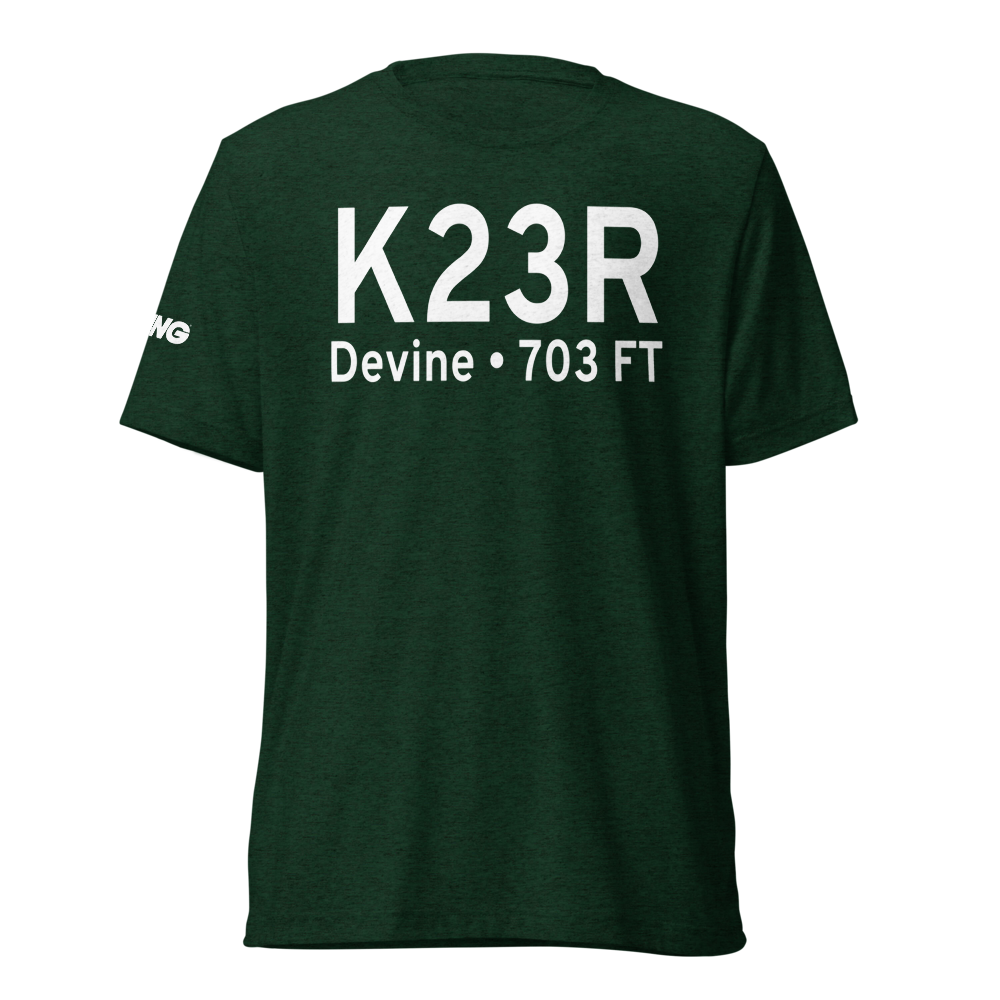 Devine Municipal Airport (K23R) ICAO Tri-blend T-Shirt 