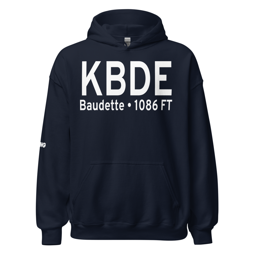 Baudette International Airport (KBDE) ICAO Hoodie Sweatshirt 