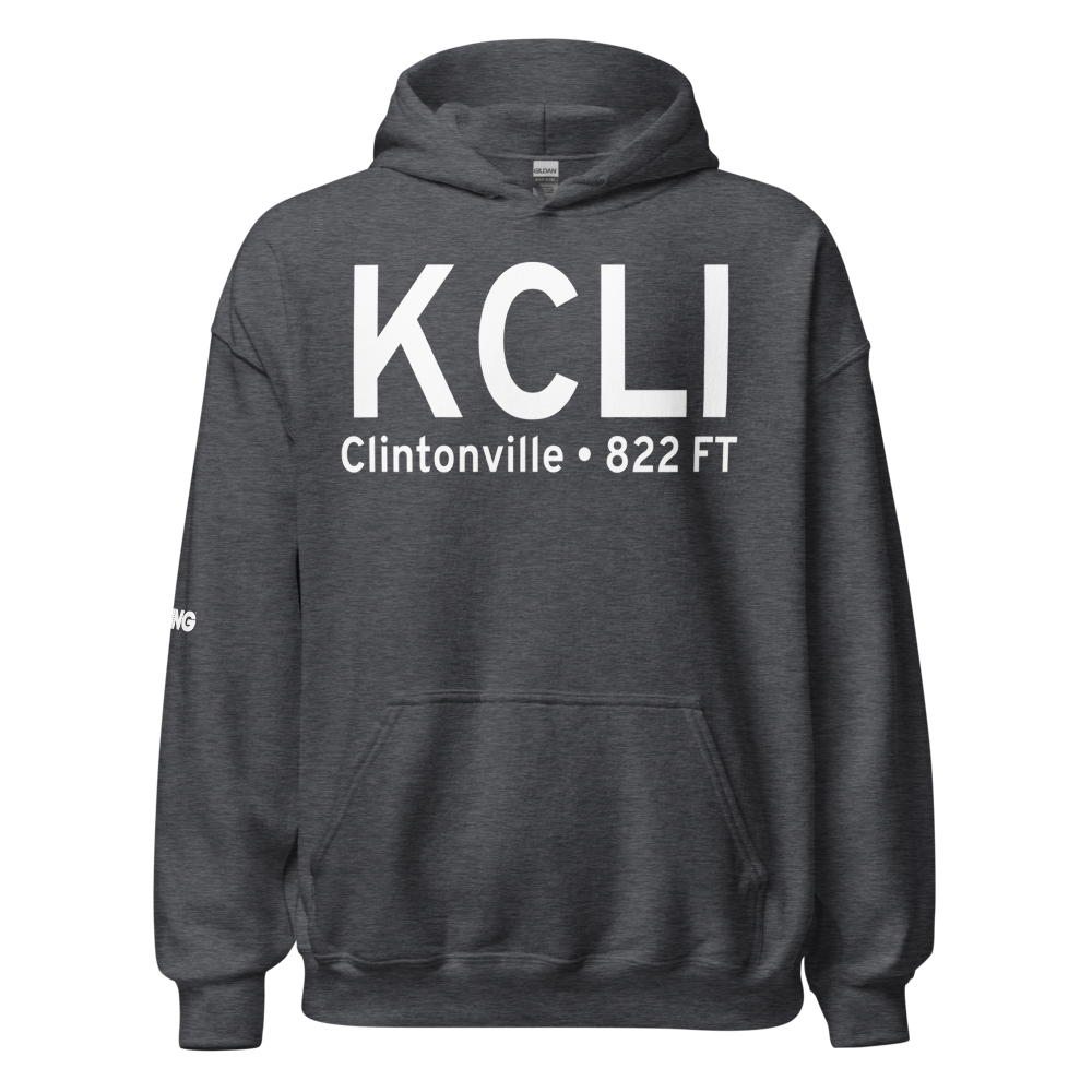 Clintonville Municipal Airport (KCLI) ICAO Hoodie Sweatshirt 