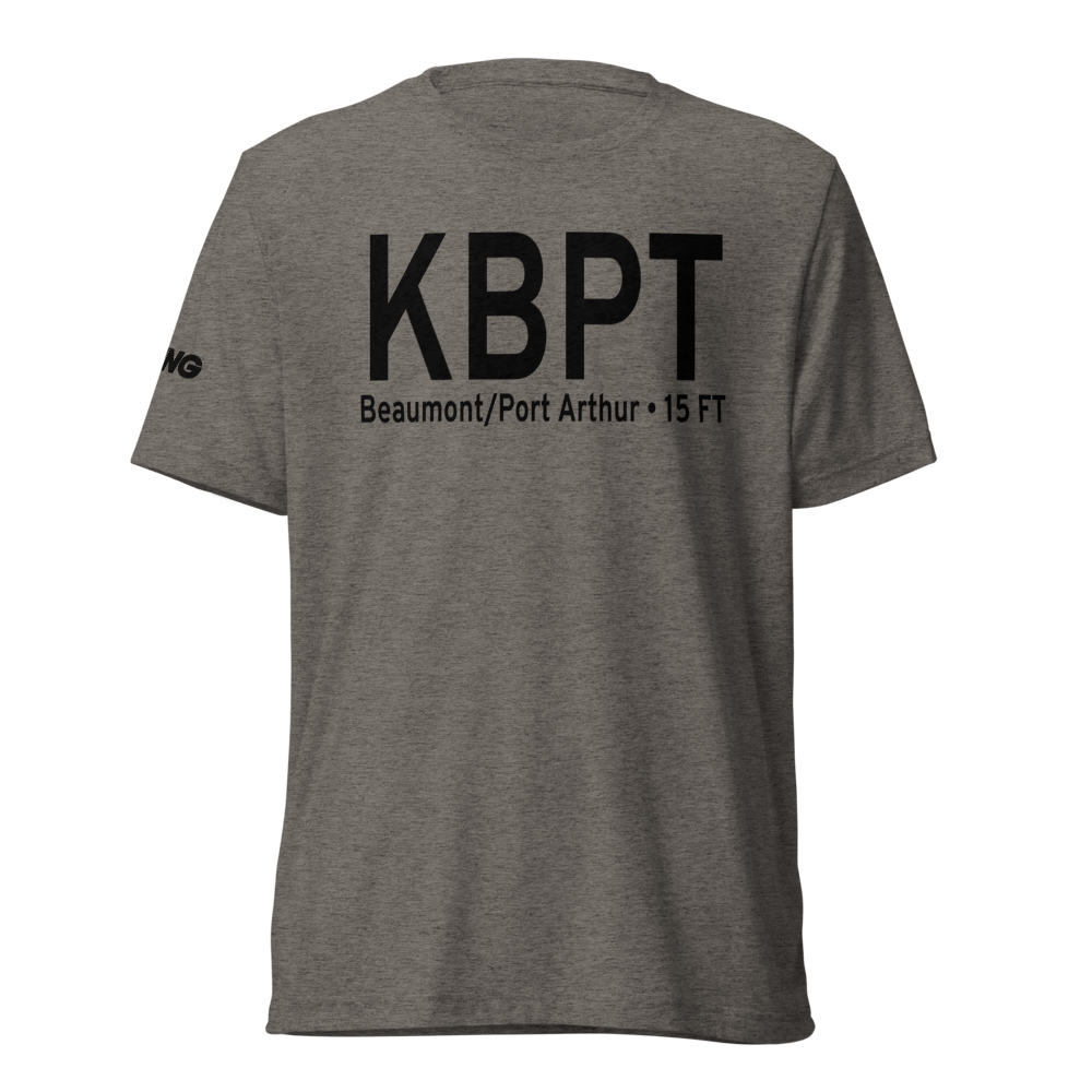 Southeast Texas Regional Airport (KBPT) ICAO Tri-blend T-Shirt 