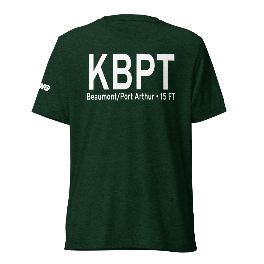 Southeast Texas Regional Airport (KBPT) ICAO Tri-blend T-Shirt 