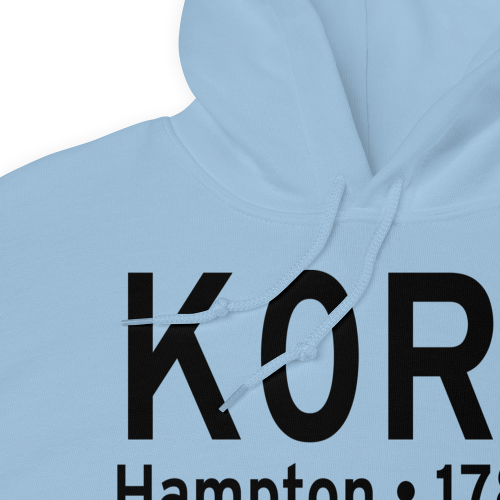 Hampton Municipal Airport (K0R6) ICAO Hoodie Sweatshirt 