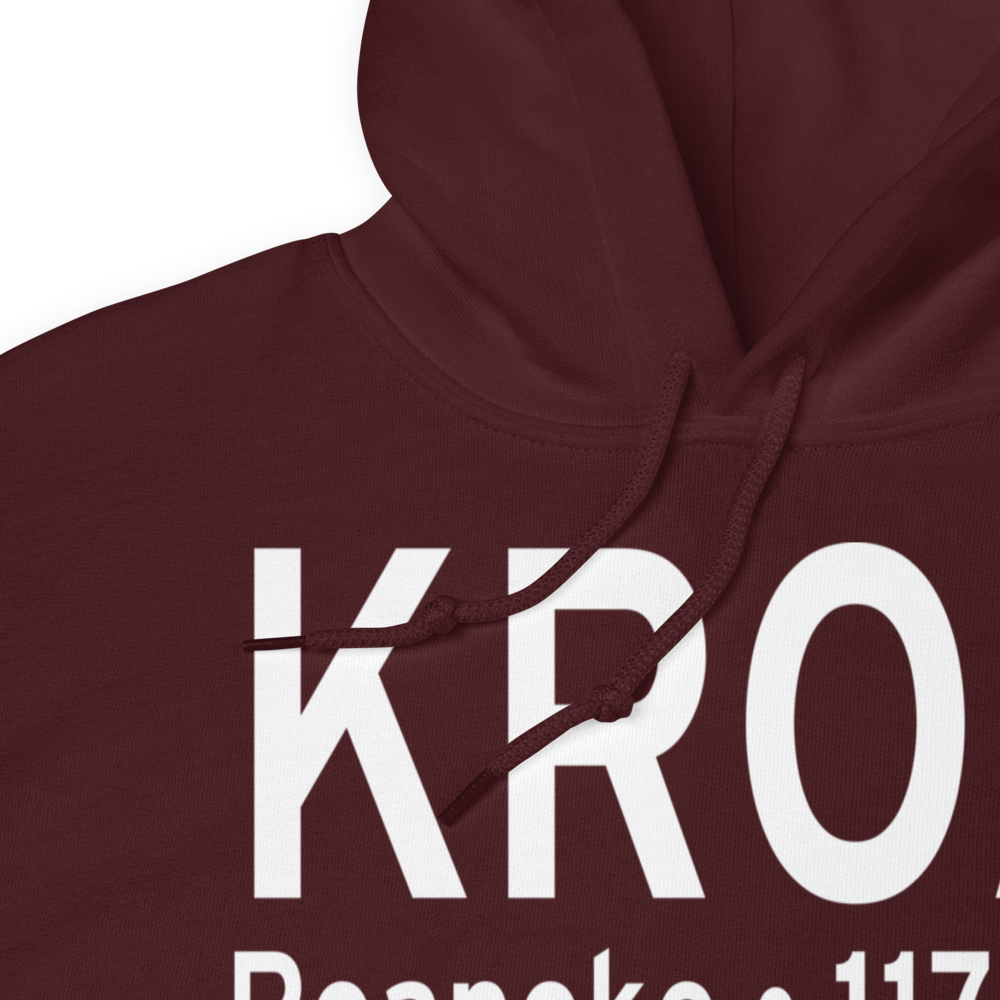 Roanoke–Blacksburg Regional Airport (KROA) ICAO Hoodie Sweatshirt 