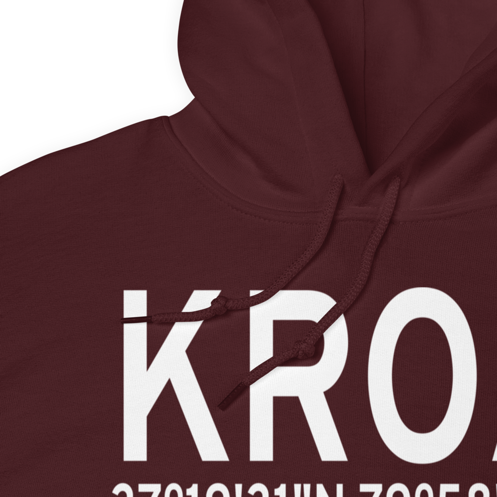 Roanoke–Blacksburg Regional Airport (KROA) ICAO Hoodie Sweatshirt 