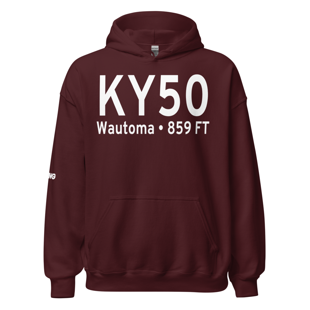 Wautoma Municipal Airport (KY50) ICAO Hoodie Sweatshirt 