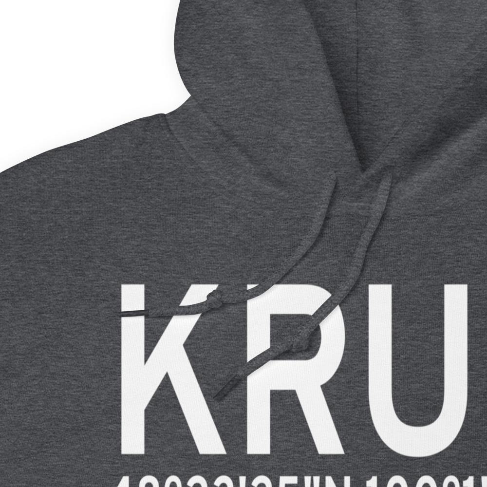 Rugby Municipal Airport (KRUG) ICAO Hoodie Sweatshirt 