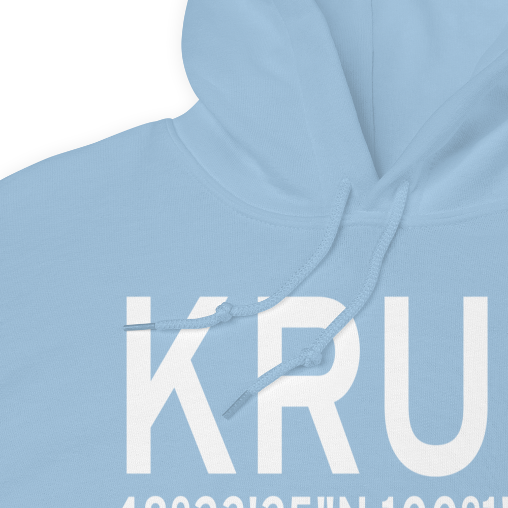 Rugby Municipal Airport (KRUG) ICAO Hoodie Sweatshirt 