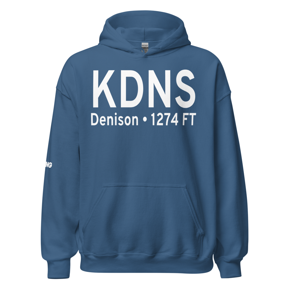 Denison Municipal Airport (KDNS) ICAO Hoodie Sweatshirt 