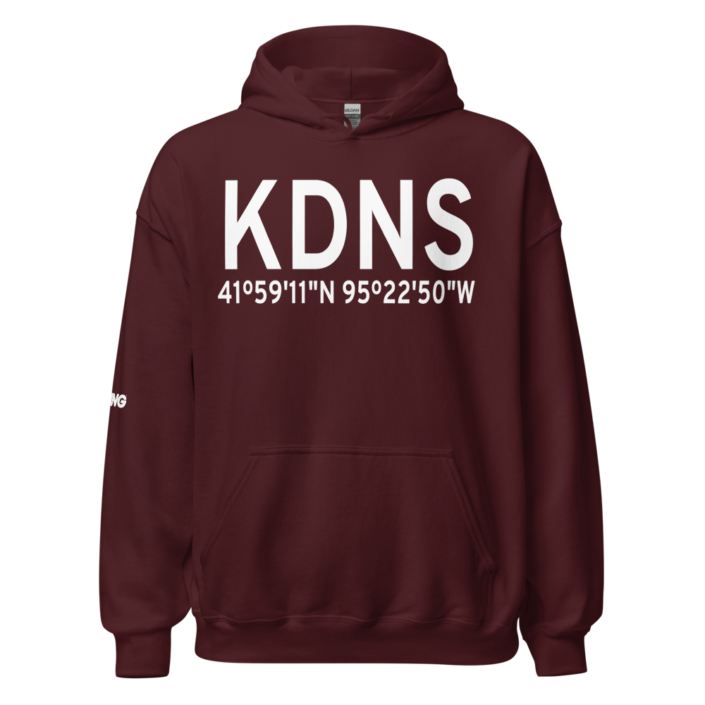 Denison Municipal Airport (KDNS) ICAO Hoodie Sweatshirt 