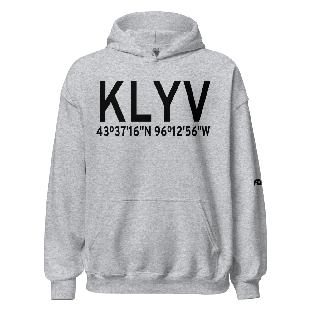 Quentin Aanenson Field (KLYV) ICAO Hoodie Sweatshirt 