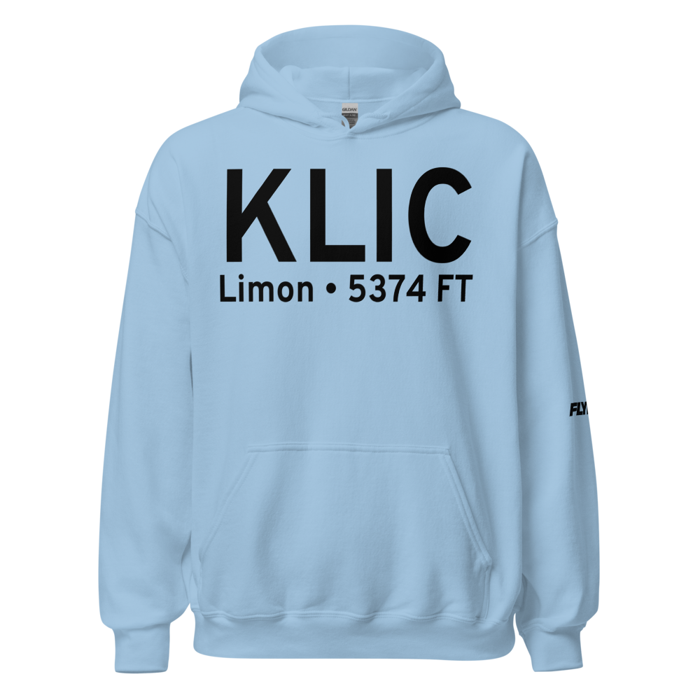Limon Municipal Airport (KLIC) ICAO Hoodie Sweatshirt 