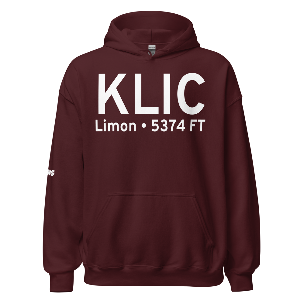Limon Municipal Airport (KLIC) ICAO Hoodie Sweatshirt 