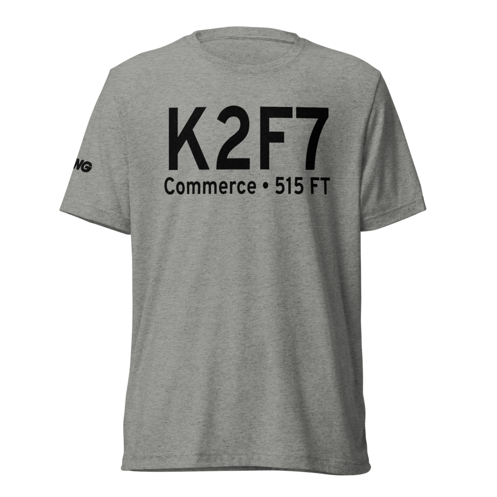 Commerce Municipal Airport (K2F7) ICAO Tri-blend T-Shirt 