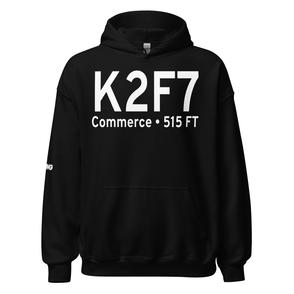Commerce Municipal Airport (K2F7) ICAO Hoodie Sweatshirt 