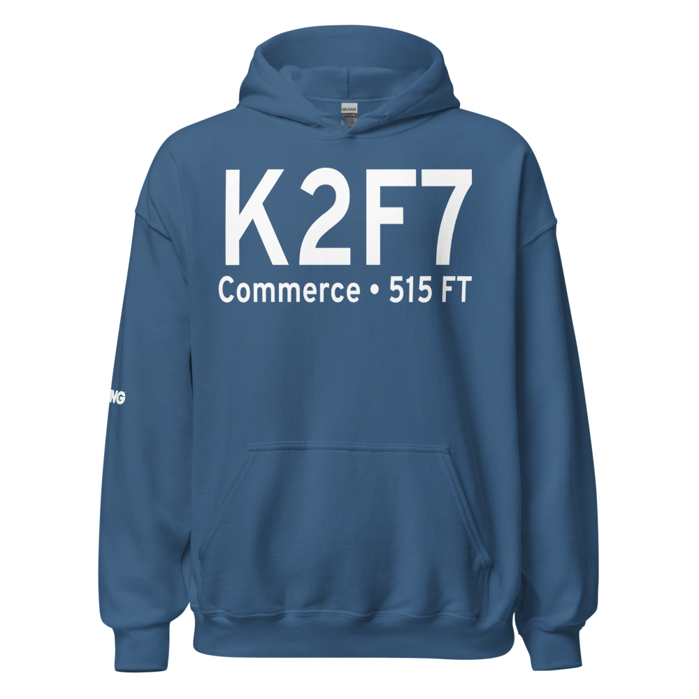 Commerce Municipal Airport (K2F7) ICAO Hoodie Sweatshirt 