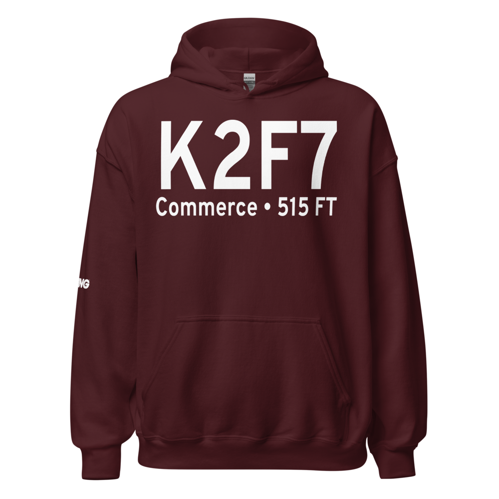 Commerce Municipal Airport (K2F7) ICAO Hoodie Sweatshirt 
