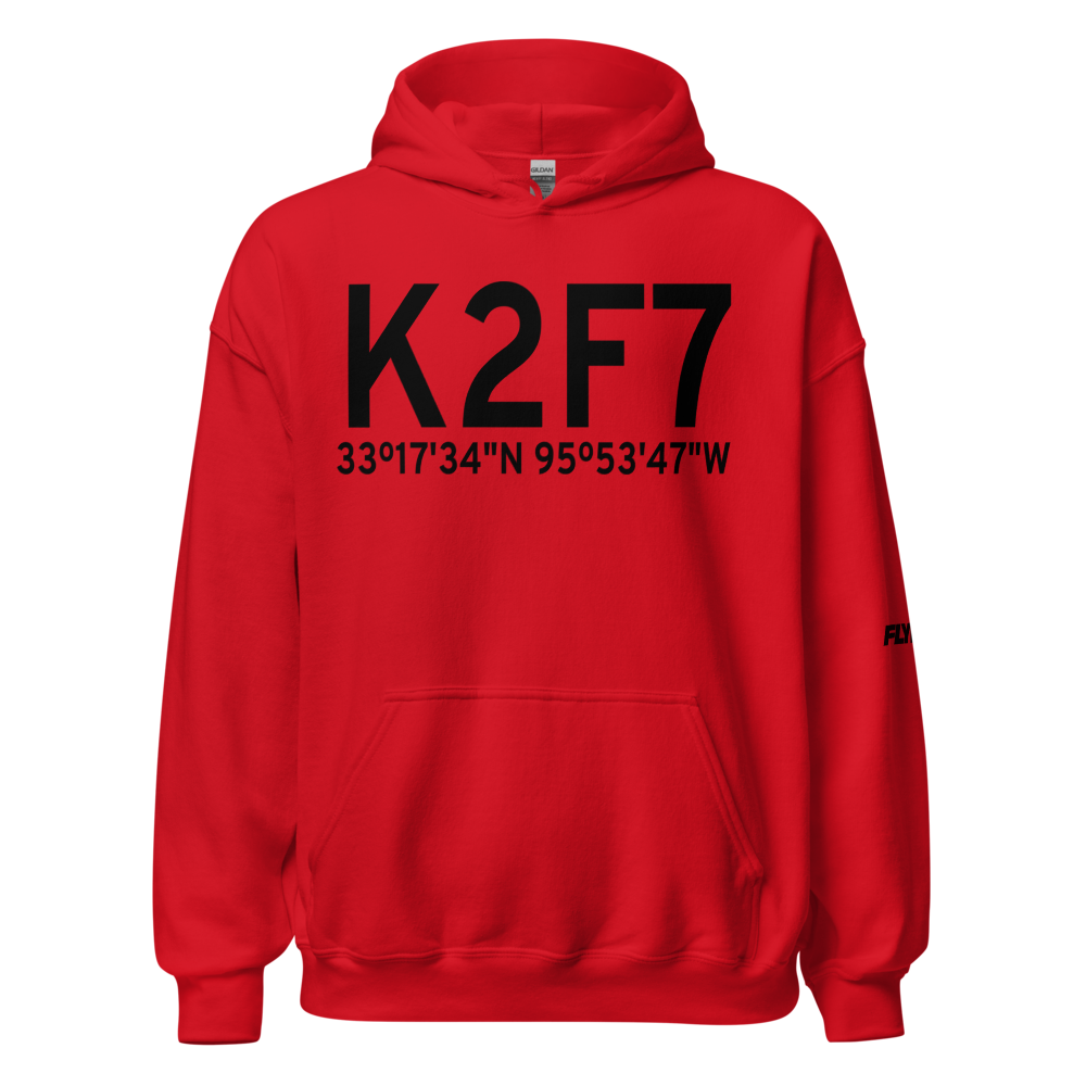 Commerce Municipal Airport (K2F7) ICAO Hoodie Sweatshirt 