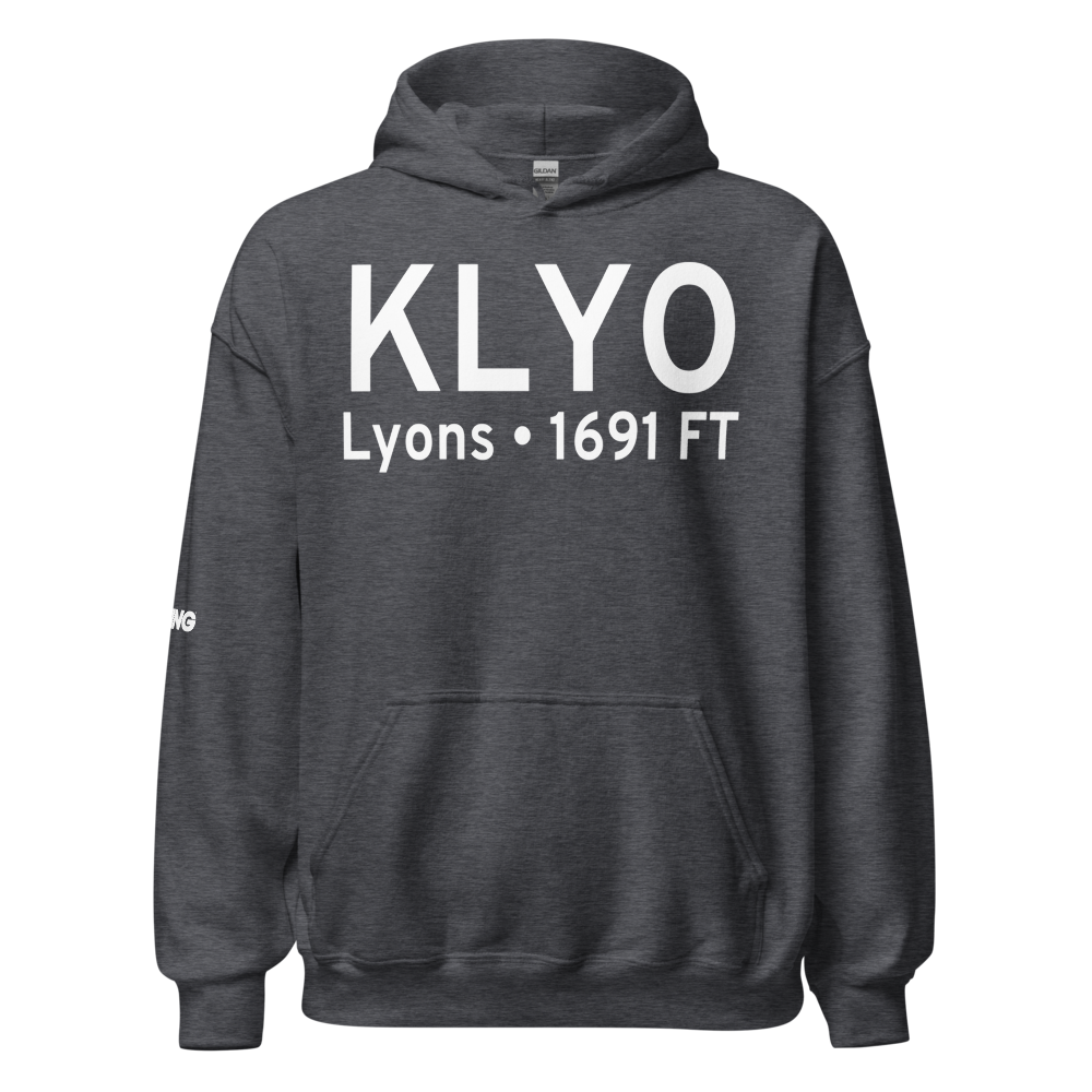 Lyons-Rice County Municipal Airport (KLYO) ICAO Hoodie Sweatshirt 