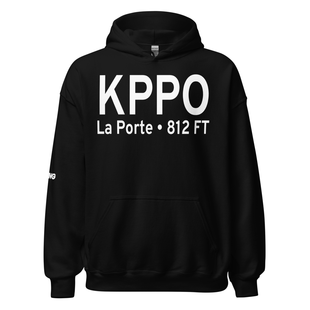 La Porte Municipal Airport (KPPO) ICAO Hoodie Sweatshirt 