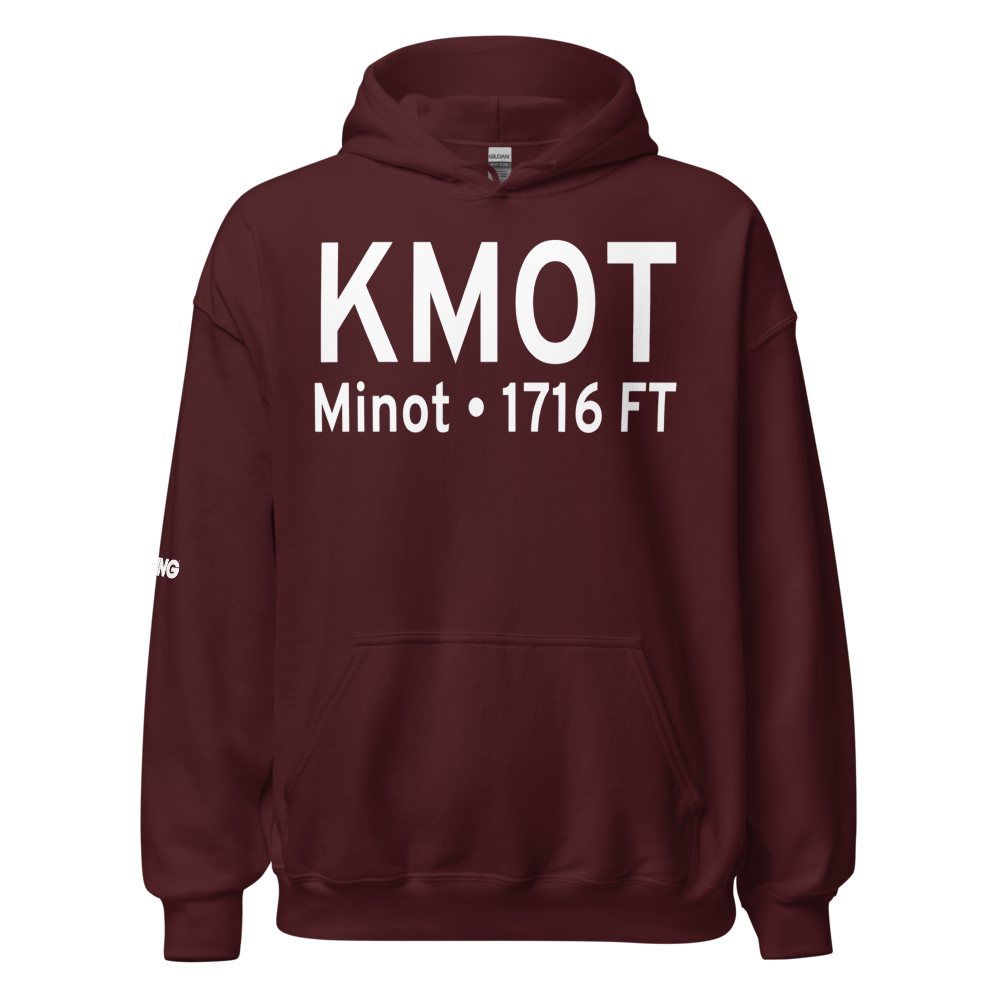Minot International Airport (KMOT) ICAO Hoodie Sweatshirt 