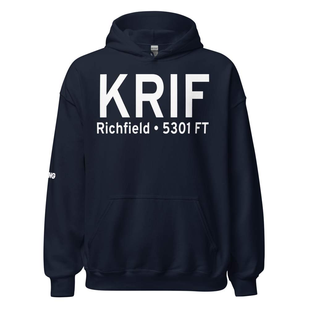 Richfield Municipal Airport (KRIF) ICAO Hoodie Sweatshirt 