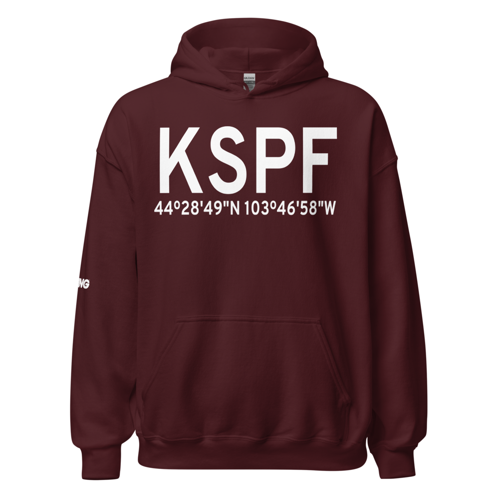 Black Hills Airport-Clyde Ice Field (KSPF) ICAO Hoodie Sweatshirt 