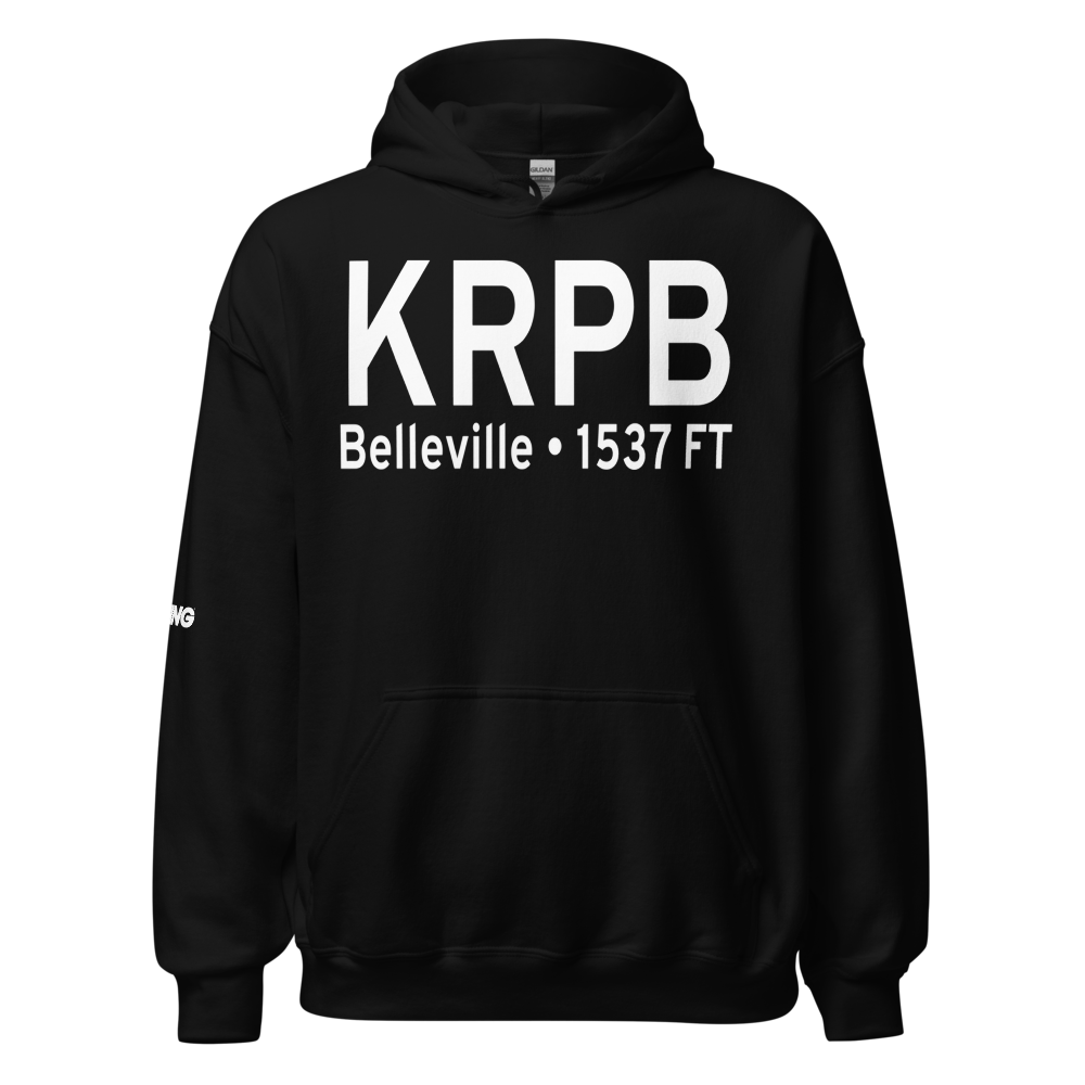 Belleville Municipal Airport (KRPB) ICAO Hoodie Sweatshirt 