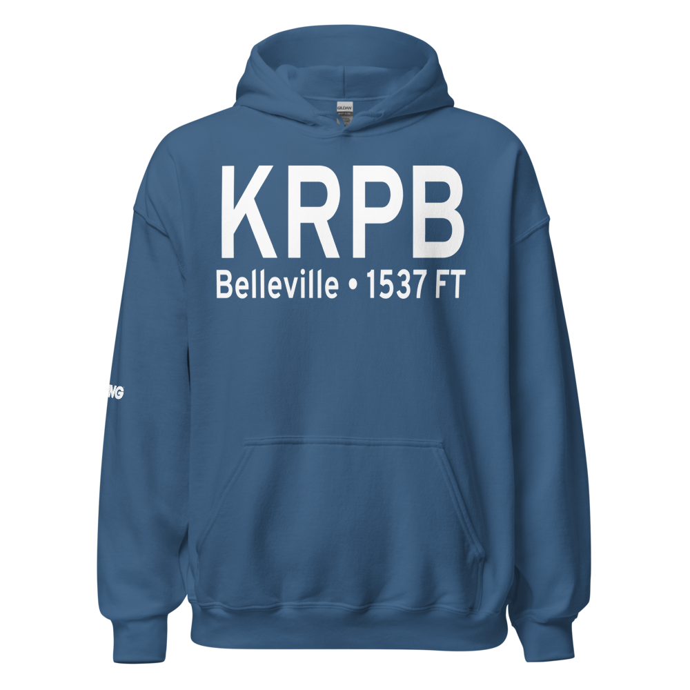 Belleville Municipal Airport (KRPB) ICAO Hoodie Sweatshirt 