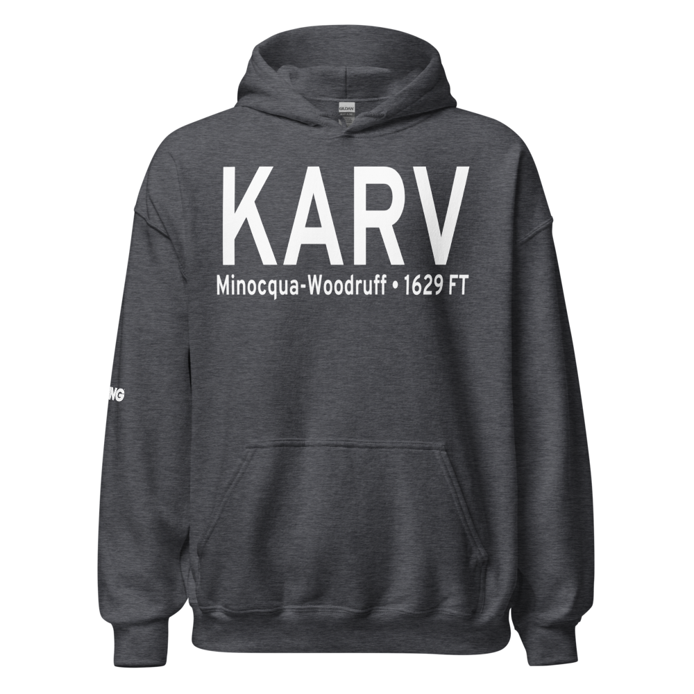 Lakeland-Noble F. Lee Memorial field (KARV) ICAO Hoodie Sweatshirt 