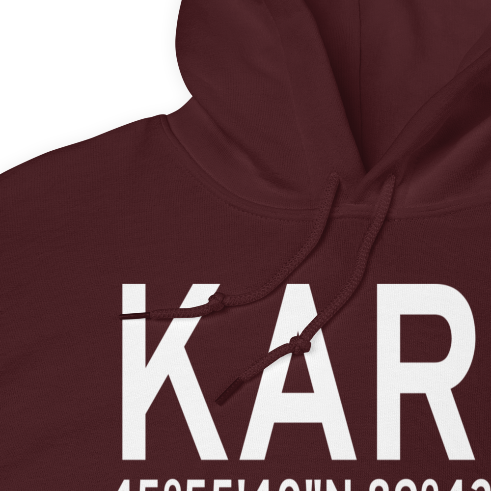 Lakeland-Noble F. Lee Memorial field (KARV) ICAO Hoodie Sweatshirt 