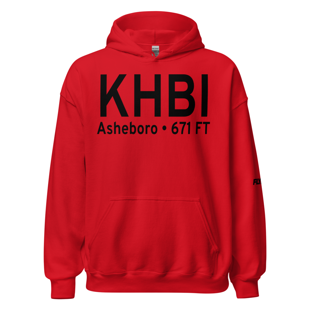 Asheboro Regional Airport (KHBI) ICAO Hoodie Sweatshirt 
