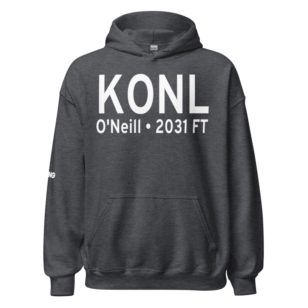 The O'Neill Municipal John L Baker Field (KONL) ICAO Hoodie Sweatshirt 