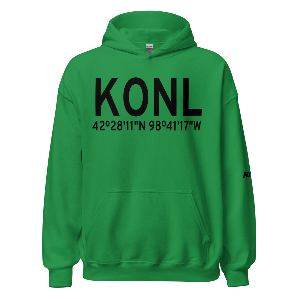 The O'Neill Municipal John L Baker Field (KONL) ICAO Hoodie Sweatshirt 