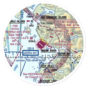 Sitka Seaplane Base (A29) VFR Sectional Sticker (20 mile)