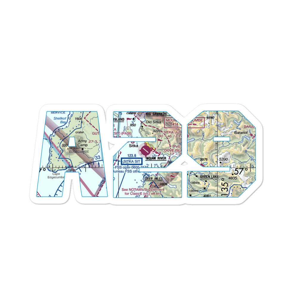 Sitka Seaplane Base (A29) VFR Sectional Sticker 