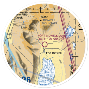 Fort Bidwell Airport (A28) VFR Sectional Sticker (20 mile)