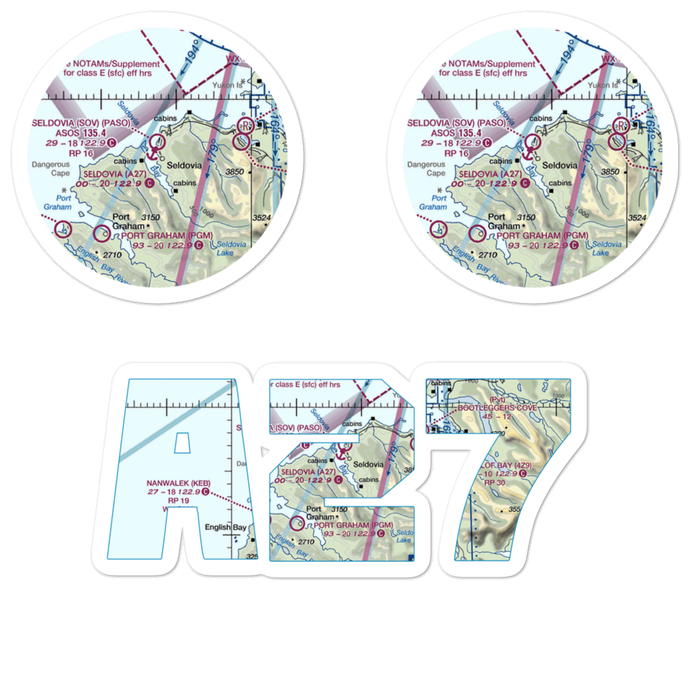 Seldovia Seaplane Base (A27) VFR Sectional Sticker Pack 
