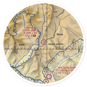 Dixie US Forest Service Airport (A05) VFR Sectional Sticker (20 mile)