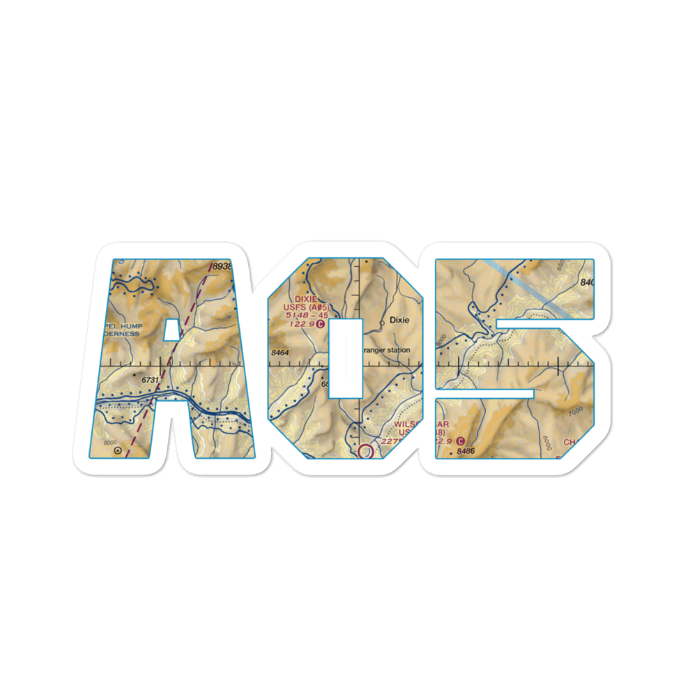 Dixie US Forest Service Airport (A05) VFR Sectional Sticker 
