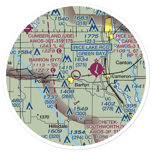 Barron Municipal Airport (9Y7) VFR Sectional Sticker (20 mile)
