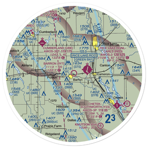 Barron Municipal Airport (9Y7) VFR Sectional Sticker (30 mile)