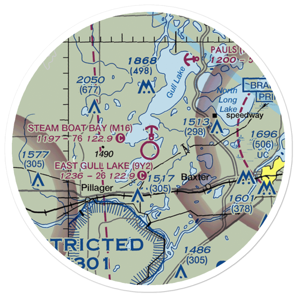 East Gull Lake Airport (9Y2) VFR Sectional Sticker (20 mile) 