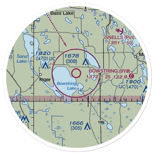 Bowstring Airport (9Y0) VFR Sectional Sticker (20 mile)