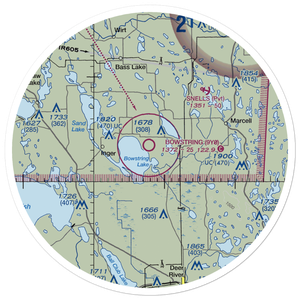 Bowstring Airport (9Y0) VFR Sectional Sticker (30 mile)