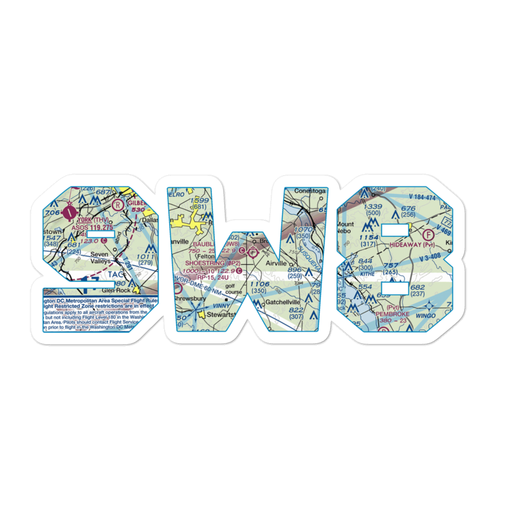 Baublitz Commercial Airport (9W8) VFR Sectional Sticker 